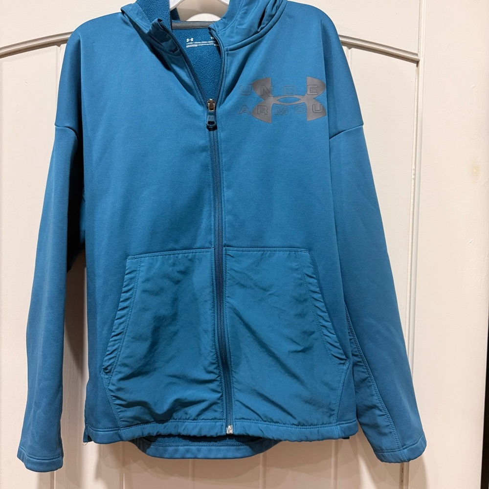 Kids Under Armour Blue Full-Zip Hoodie with Logo